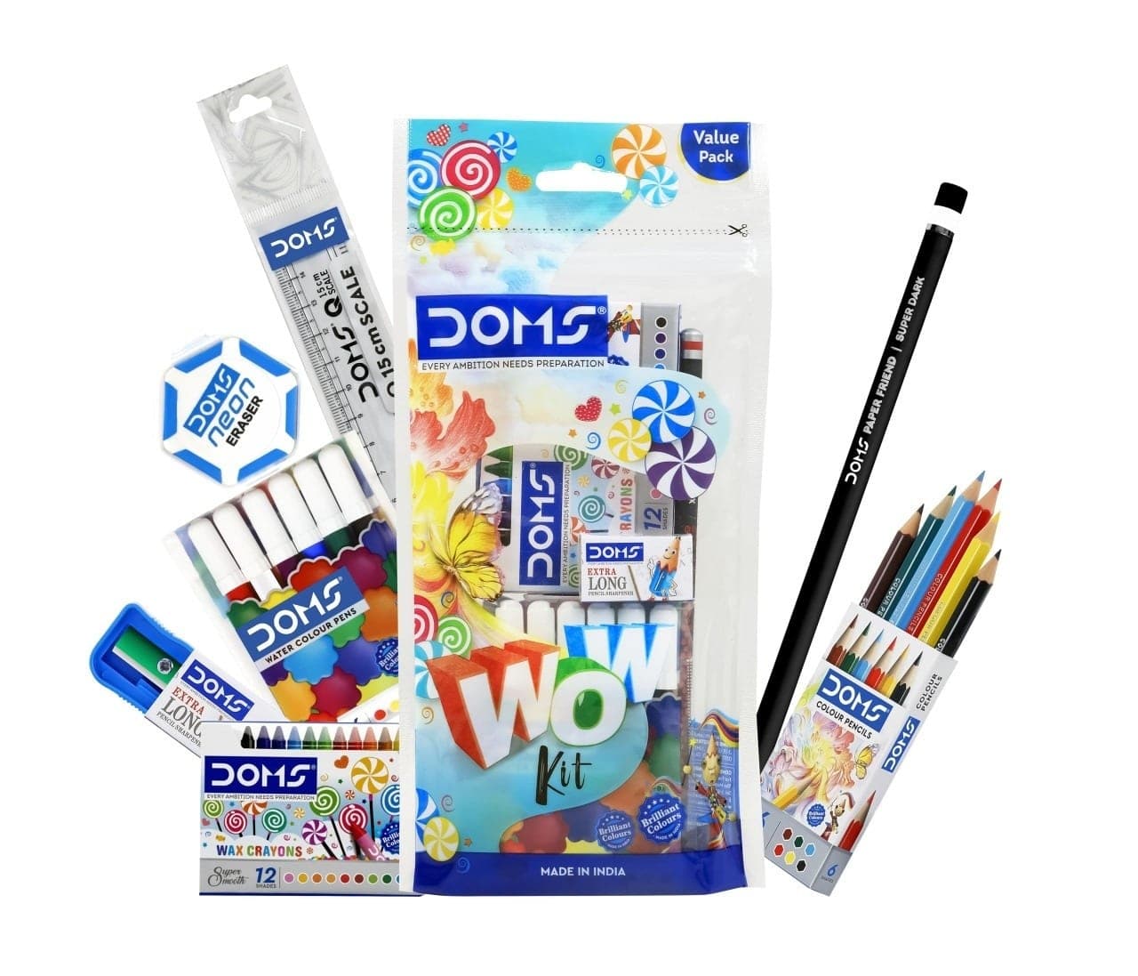 Doms Wow Kit Combination of 7 Stationery Items