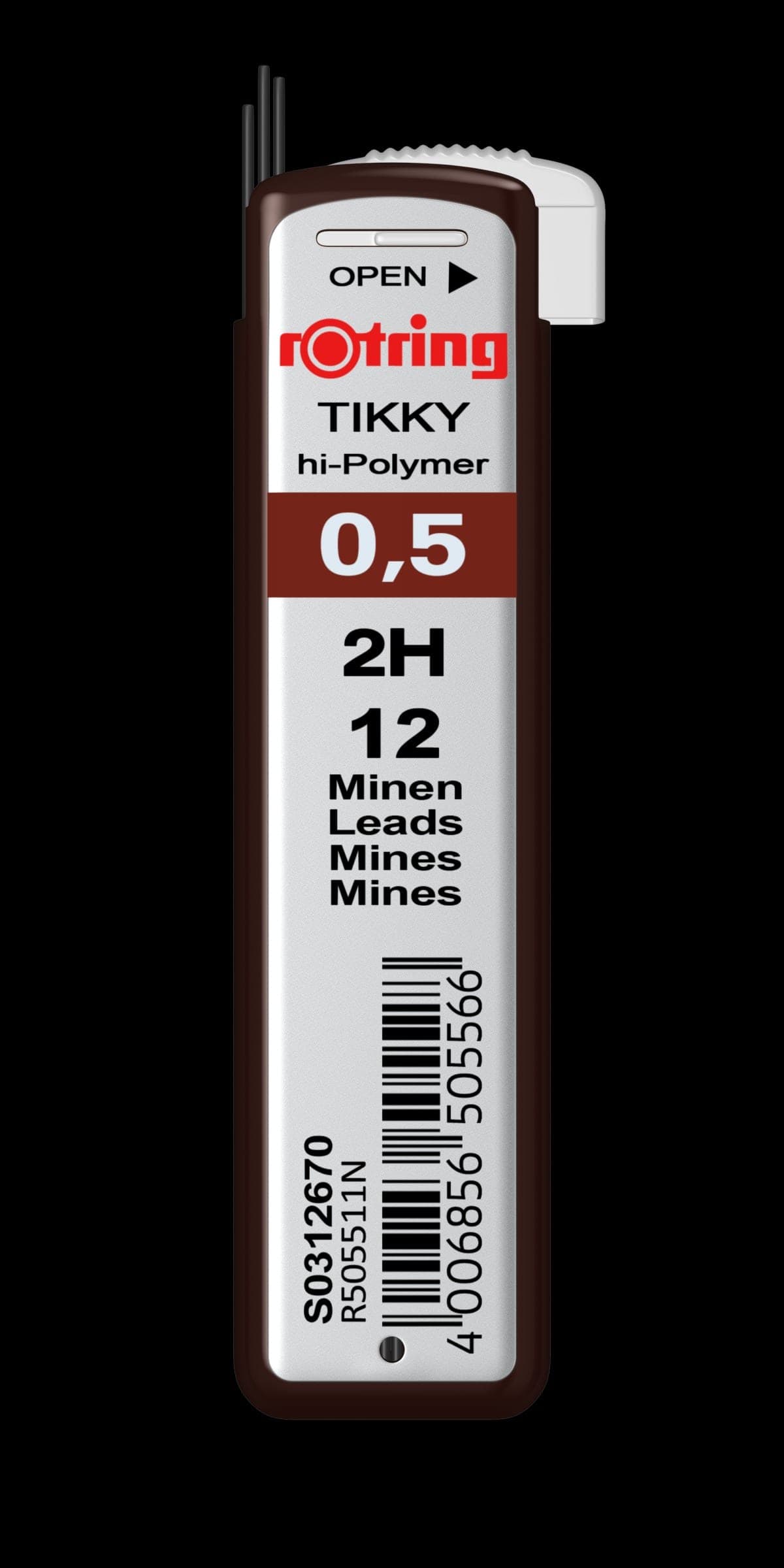 Rotring Polymer Mechanical Pencil Leads 0.5Mm 2H