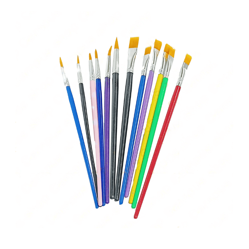 Artist Paint Brush Set – Flat Head Nylon Brushes (12 Piece) (2)