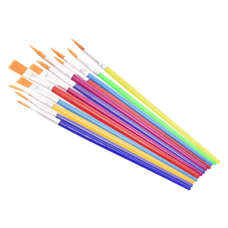 Artist Paint Brush Set – Flat Head Nylon Brushes (12 Piece) (3)