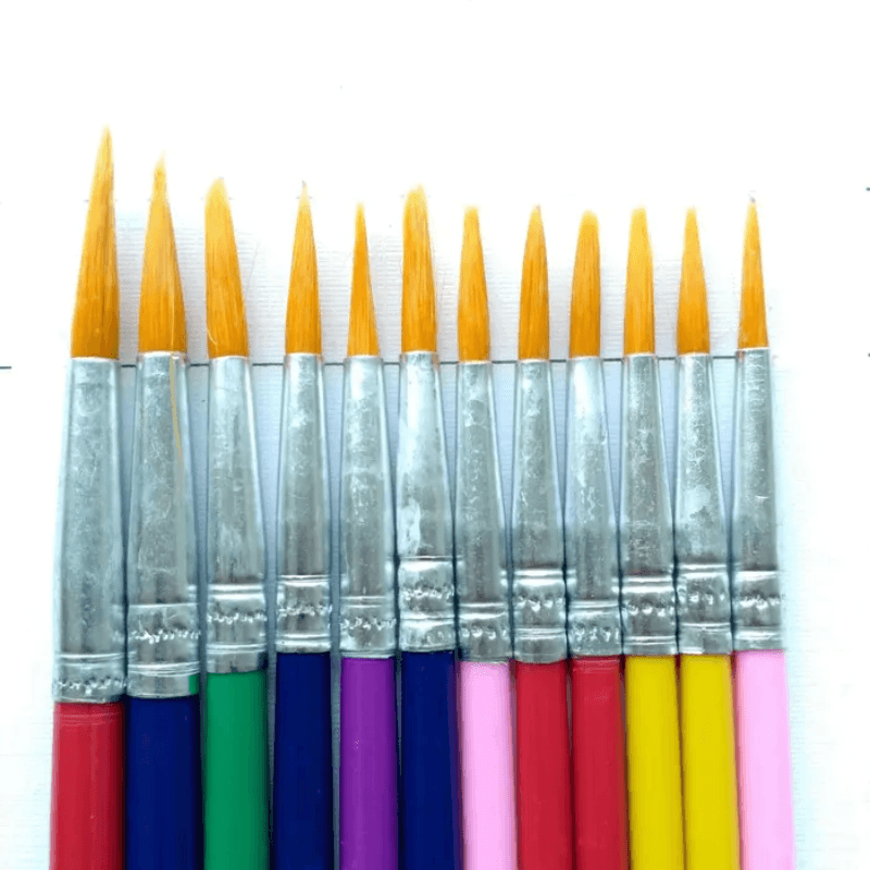 Artist Paint Brush Set – Flat Head Nylon Brushes (12 Piece) (4)