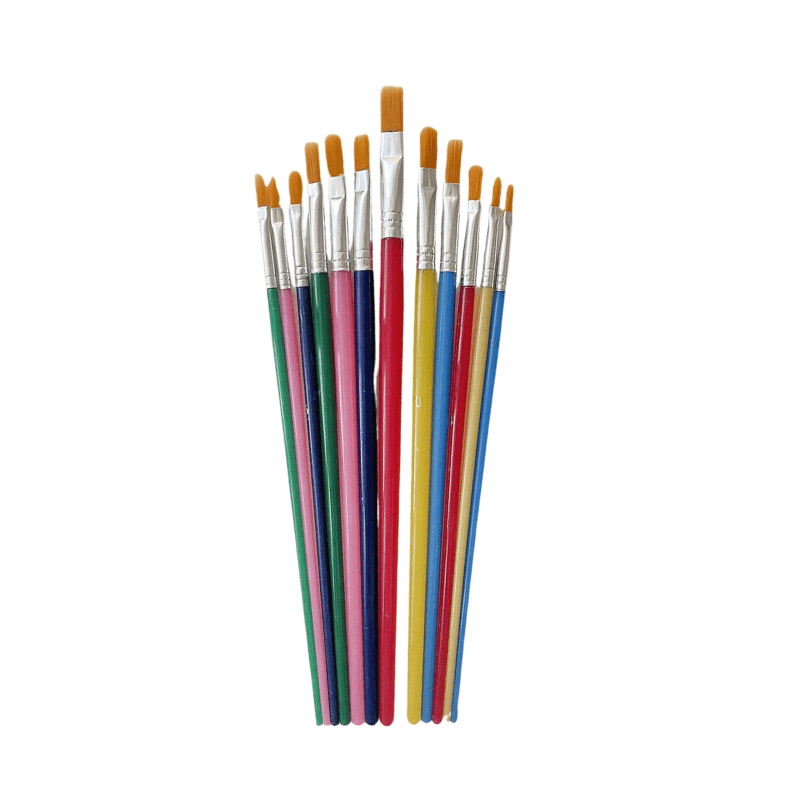 Artist Paint Brush Set – Flat Head Nylon Brushes (12 Piece) (5)