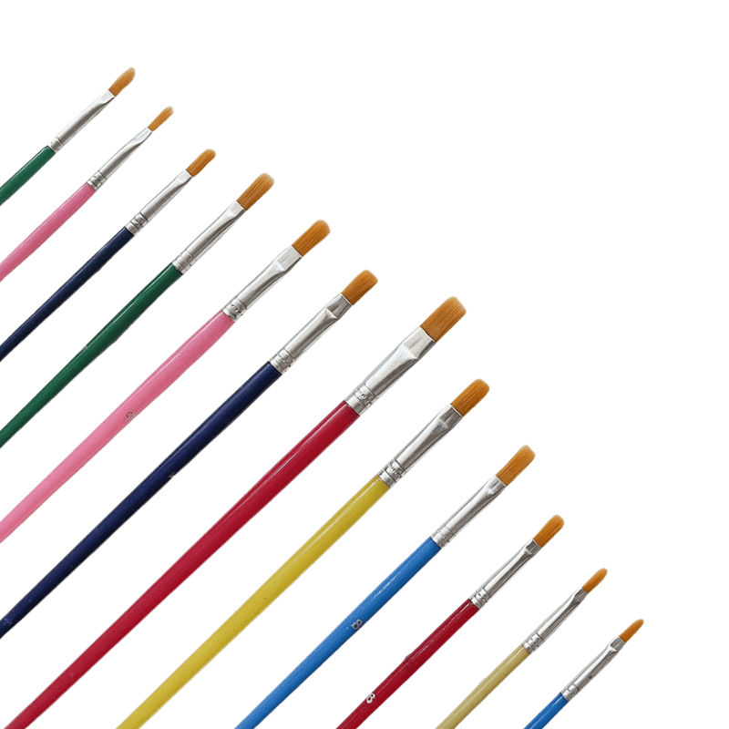 Artist Paint Brush Set – Flat Head Nylon Brushes (12 Piece) (6)