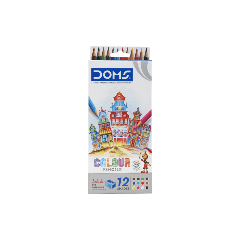 DOMS 12 Short Color Pencils With Sharpener (3)