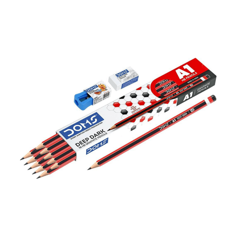 DOMS A1 Pencil Deep Dark HB 10 Pcs Pack (1)