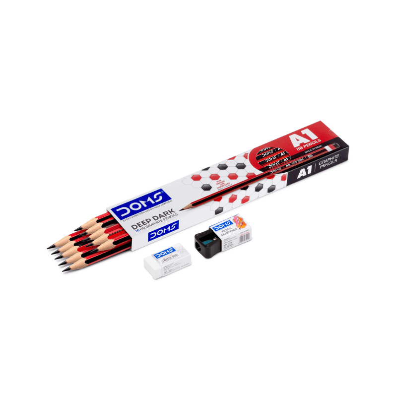 DOMS A1 Pencil Deep Dark HB 10 Pcs Pack (2)