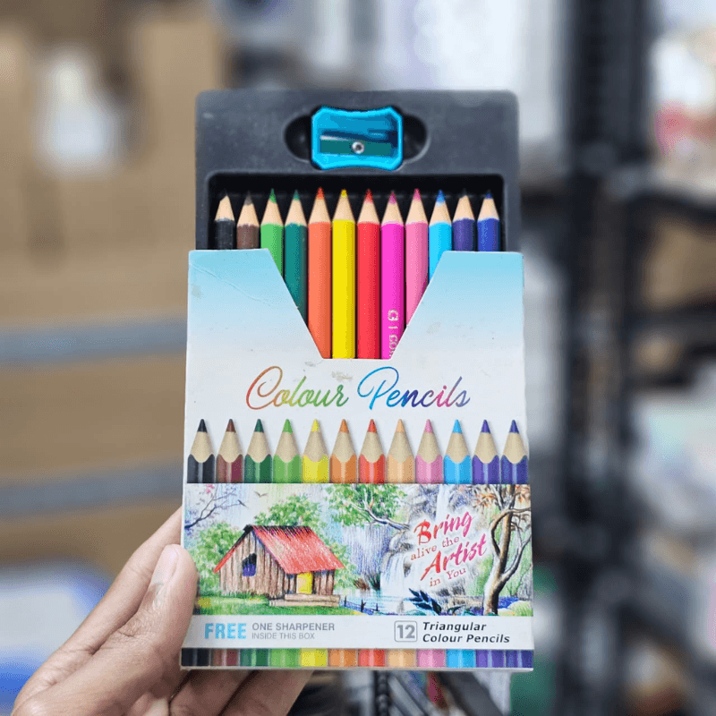 DOMS C3 Triangular Colour Pencils – 12 Shades (1)