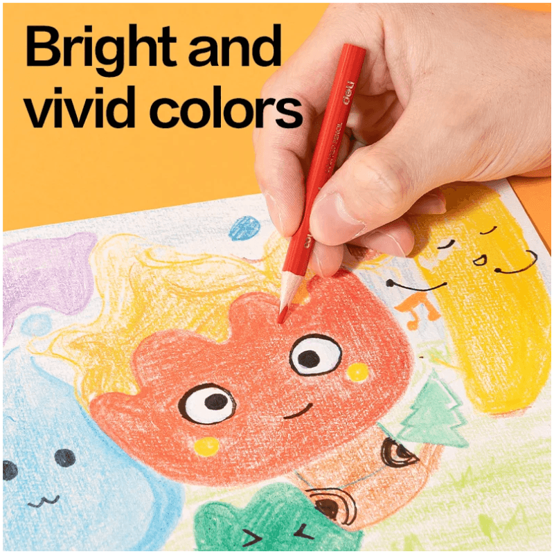 Deli Half Size Triangular Colour Pencils – 12 Shades (EC139 12) (2)