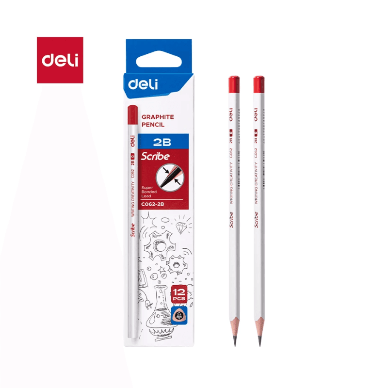Deli Scribe 2B Graphite Pencils – Pack Of 12 (1)