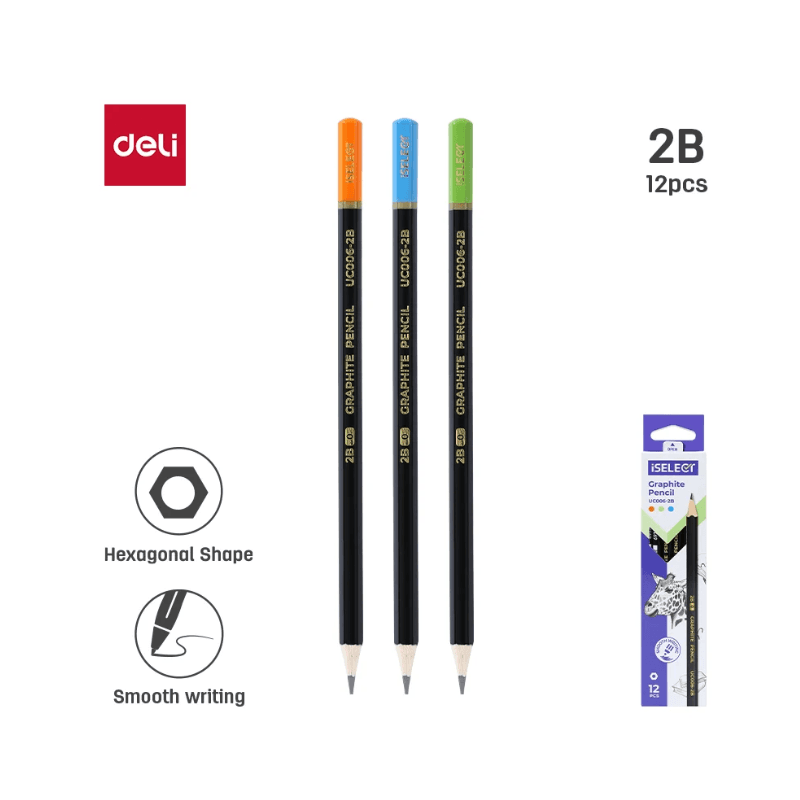 Deli I Select 2B Graphite Pencils – Smudge Free Writing (2)