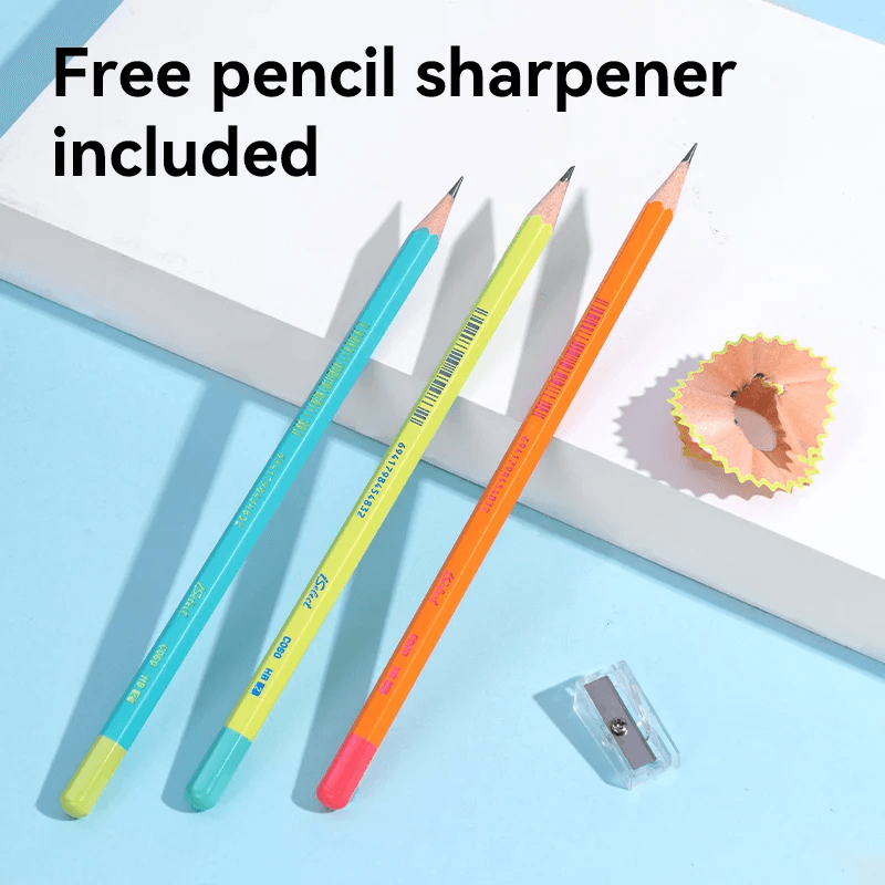 Deli I Select HB Graphite Pencils – Pack Of 10 With Free Sharpener & Eraser (6)
