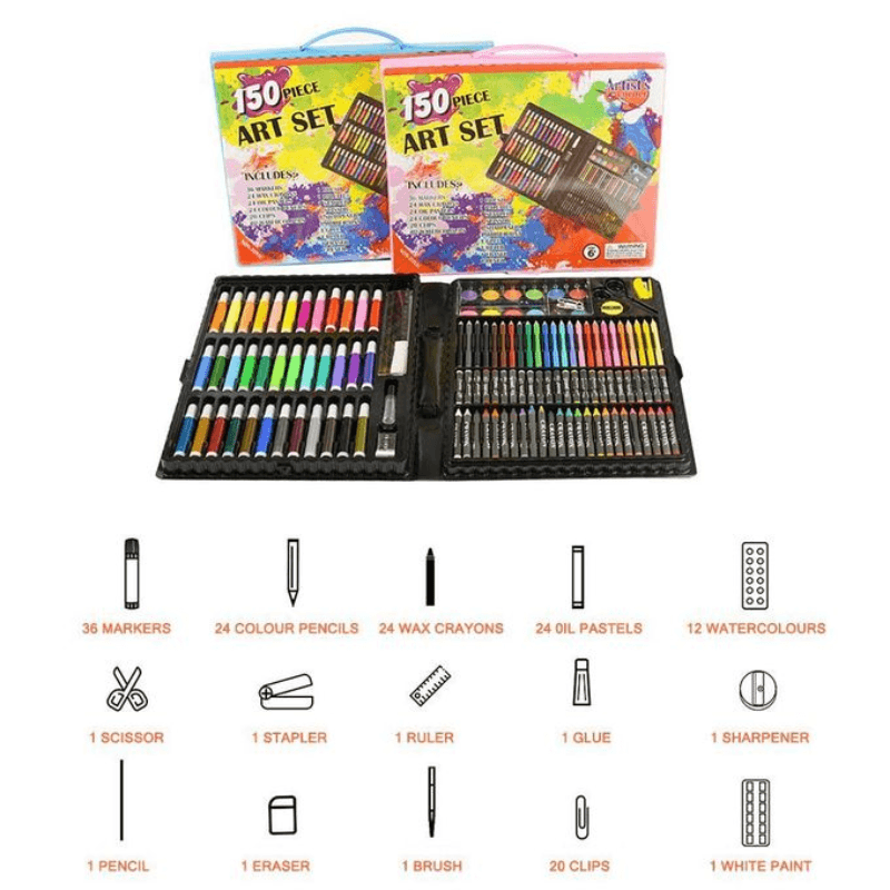 Drawing Pencil Watercolor Pen Washable Student Painting Art Set150 Pc (5)