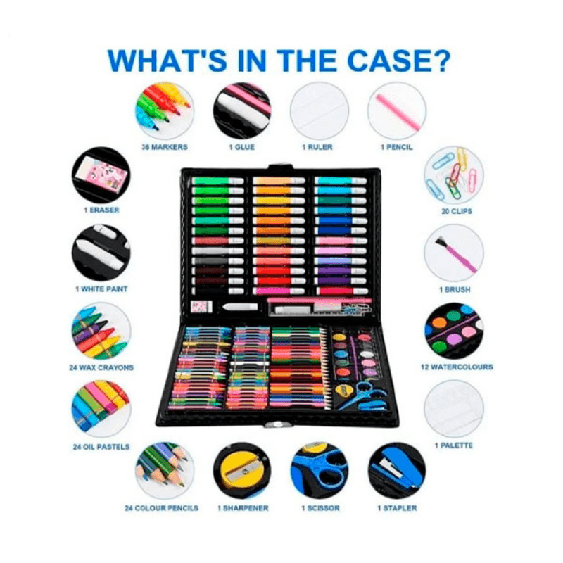 Drawing Pencil Watercolor Pen Washable Student Painting Art Set150 Pc (8)