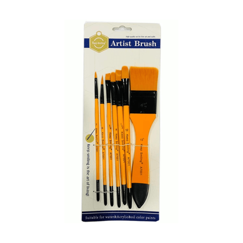 Keep Smiling Artist Paint Brush Set 7 Pcs