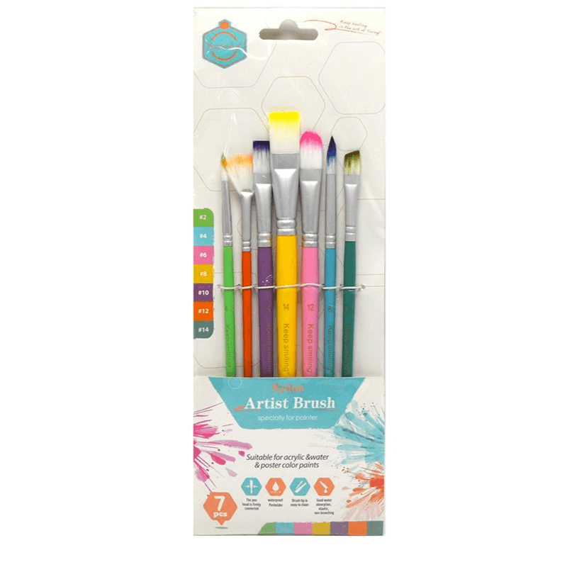 Keep Smiling Mini Nylon Aetist Brushes Pack Of 7 (2)