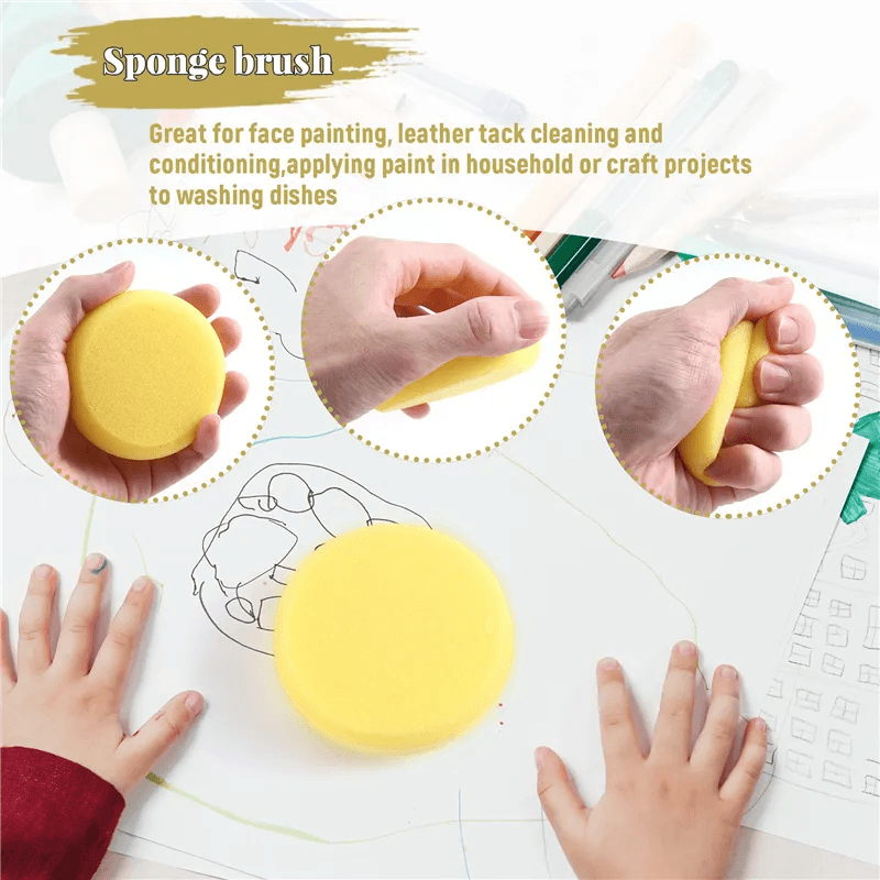 Keep Smiling Yellow Round Sponge (Set Of 2) (3)