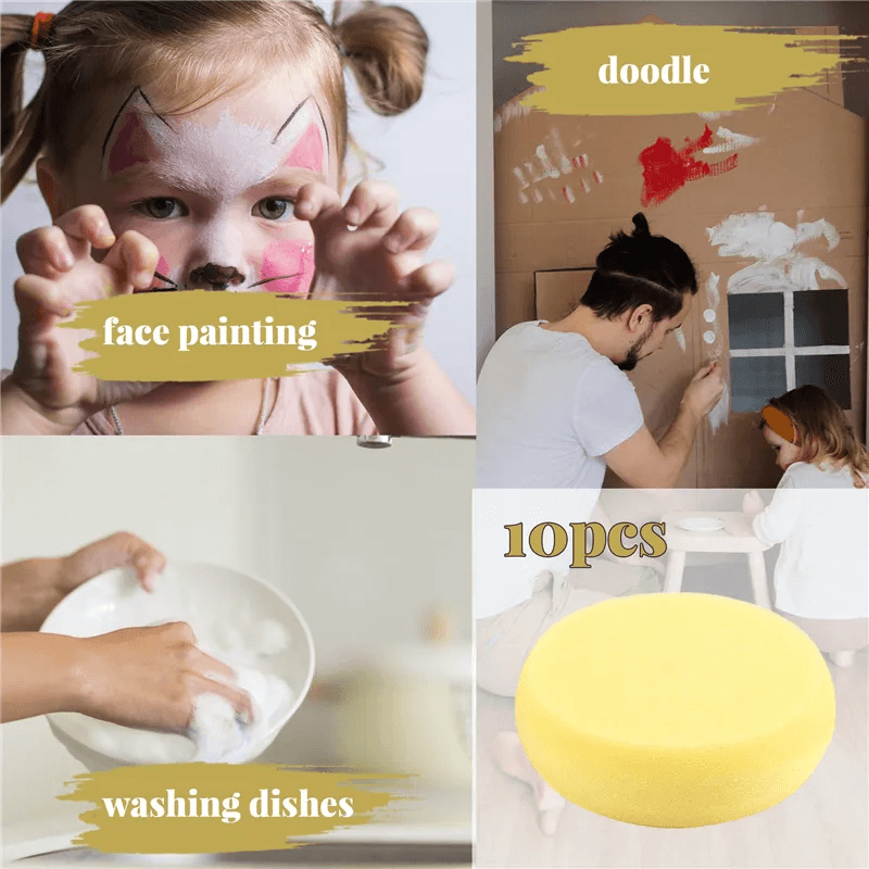 Keep Smiling Yellow Round Sponge (Set Of 2) (4)