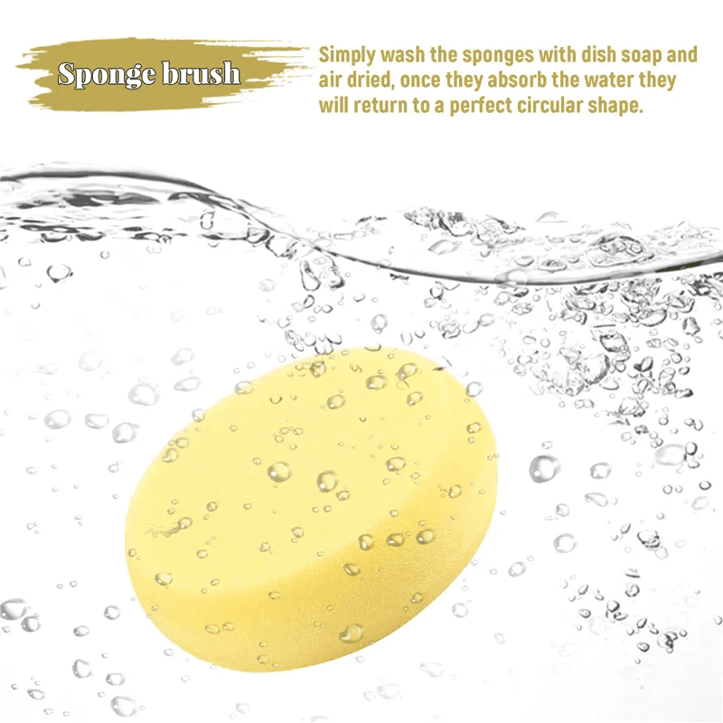 Keep Smiling Yellow Round Sponge (Set Of 2) (6)