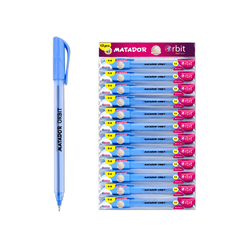 Matador Orbit Ball Pen Blue Ink 12 Pcs (1)