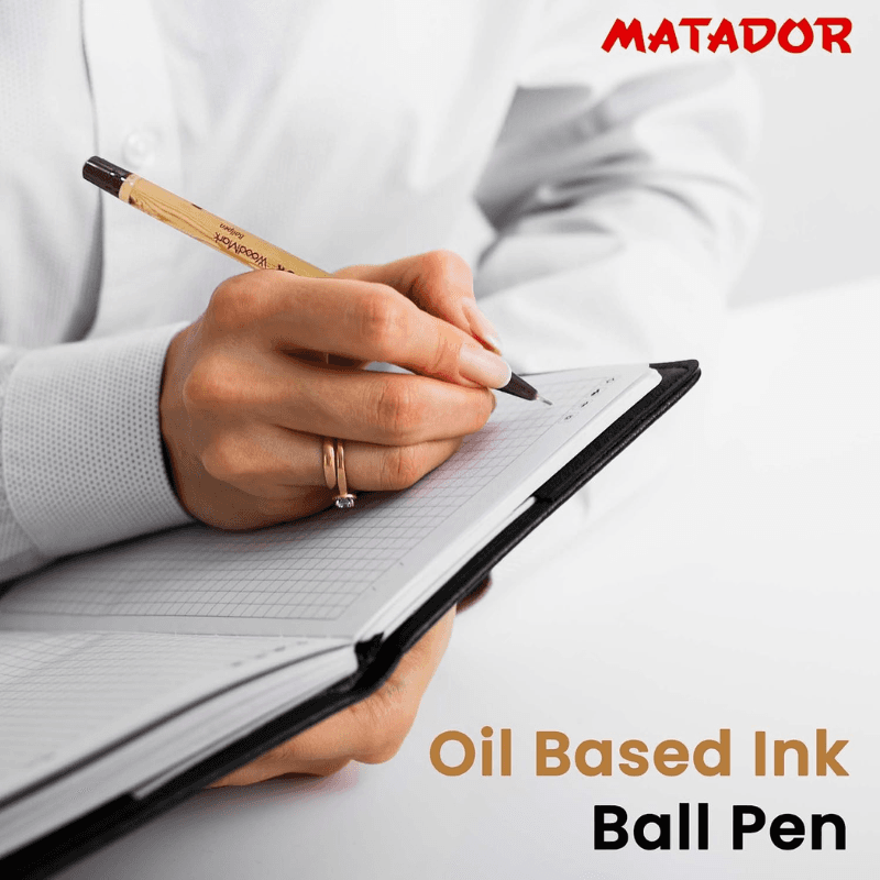 Matador Woodmark Ball Pen Black Ink (6 Pcs) (7)