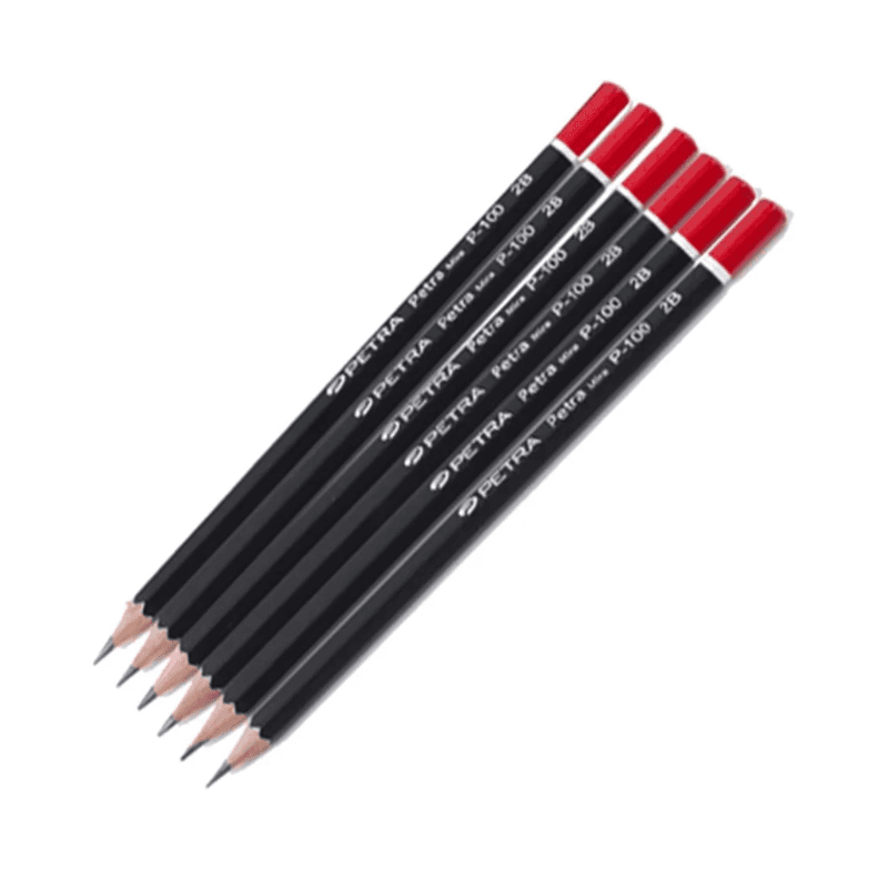 Petra Black Matt 2B Graphite Pencils – Pack Of 12 (4)