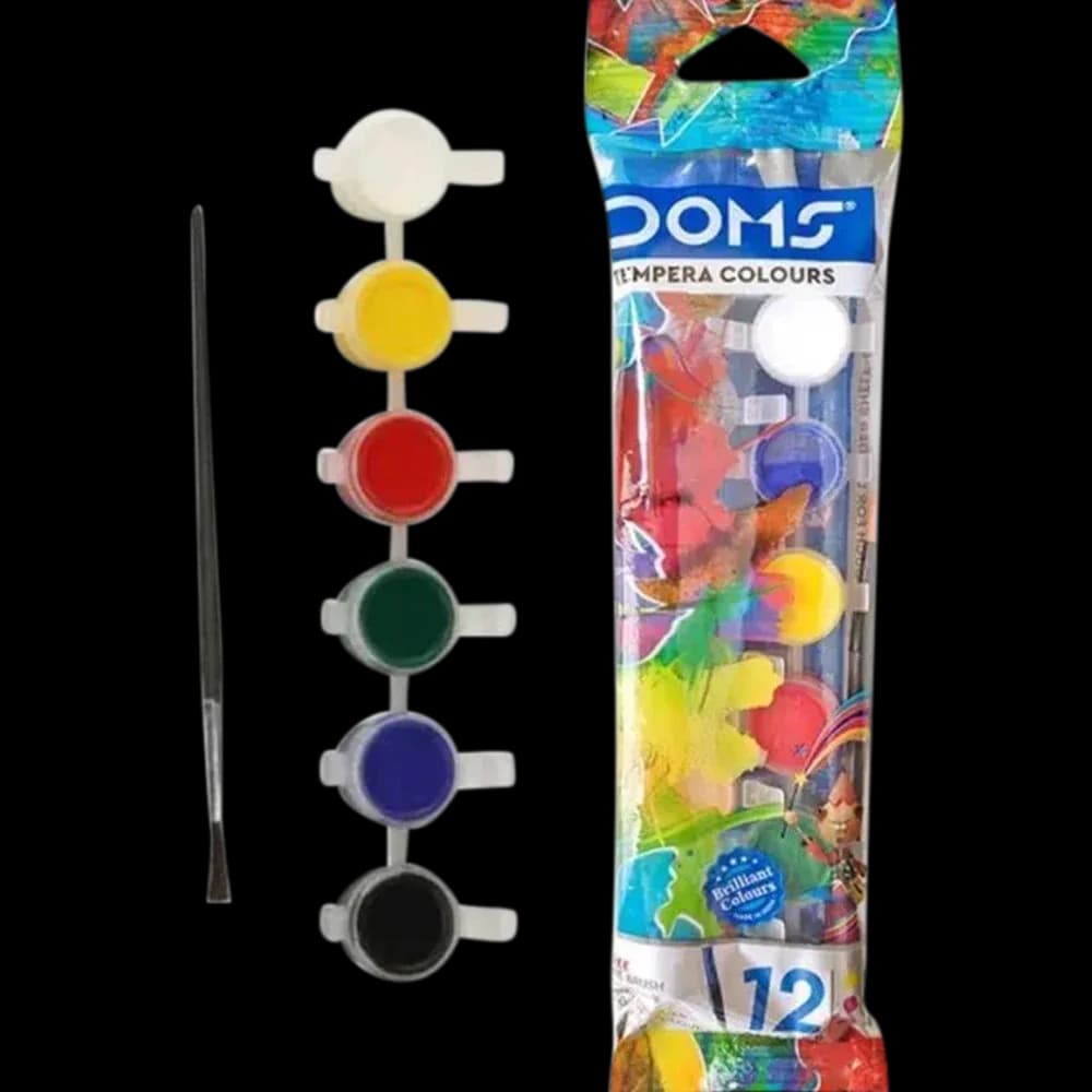DOMS Water Colour – Tempera Shades with Free Brush — 6 Shades