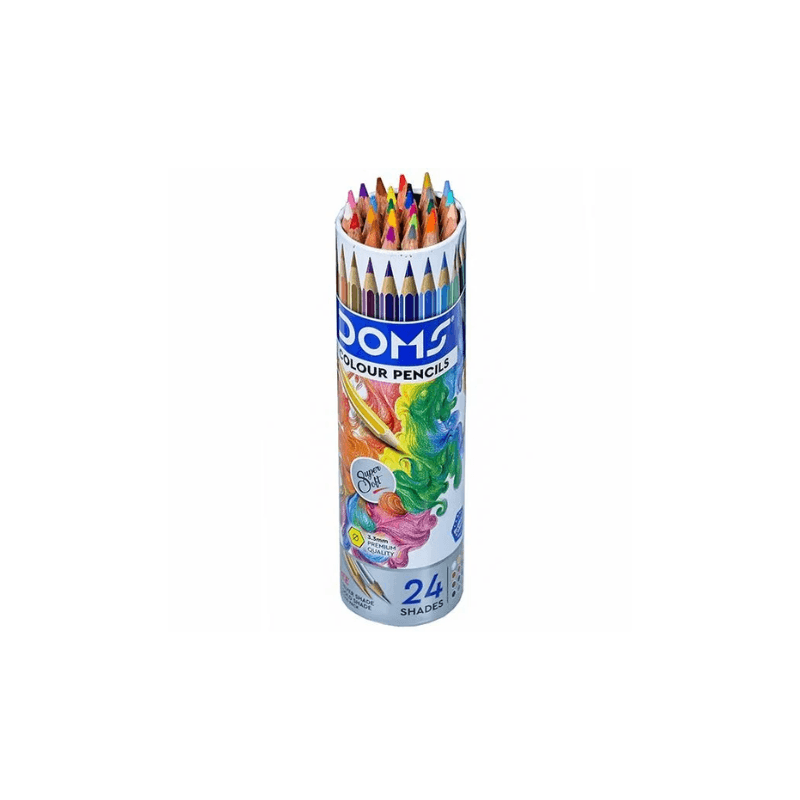 DOMS 24 Color Pencils With Silver Pencil, Gold Pencil And Cap Sharpener (5)