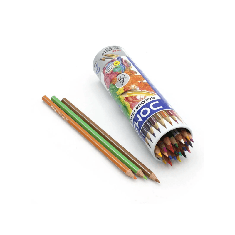 DOMS 24 Color Pencils With Silver Pencil, Gold Pencil And Cap Sharpener (6)