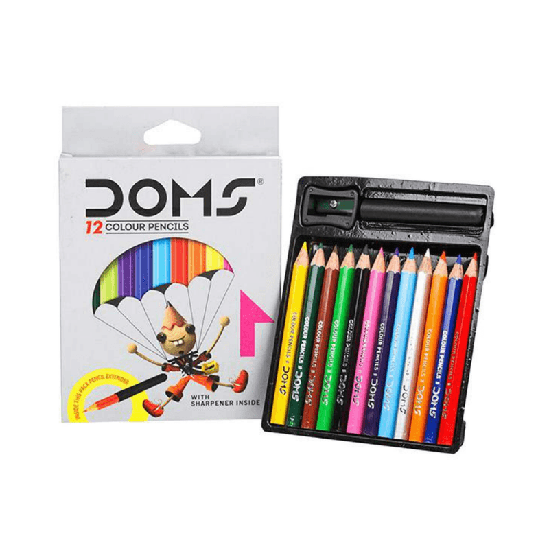 DOMS C3 Half-Size Colour Pencils – 12 Shades with Sharpener