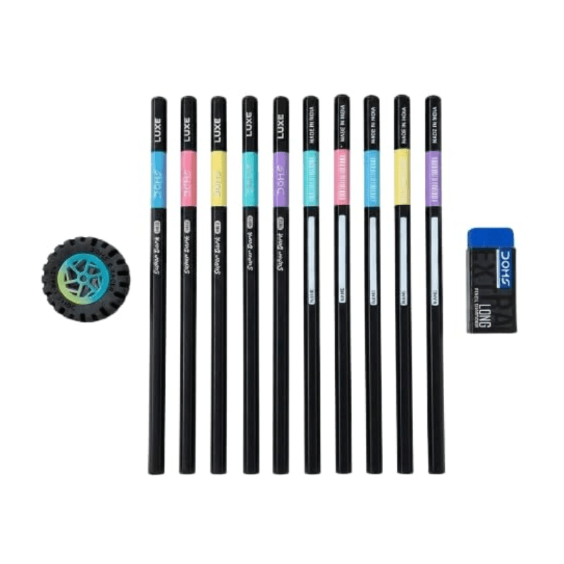 DOMS Luxe Super Dark HB Pencils – Pack Of 10 (2)