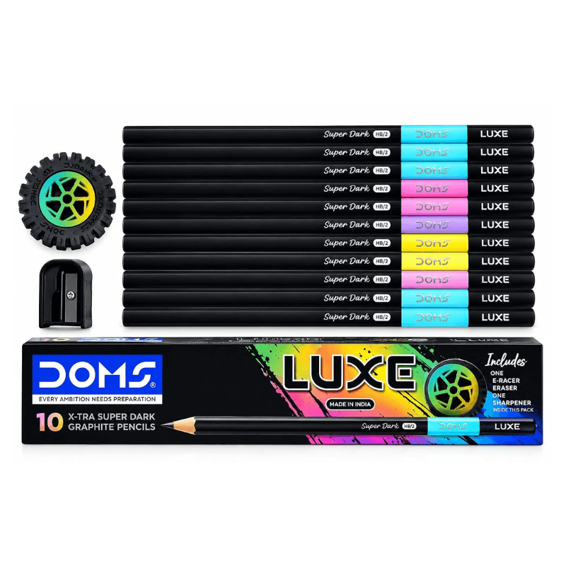 DOMS Luxe Super Dark HB Pencils – Pack Of 10 (3)