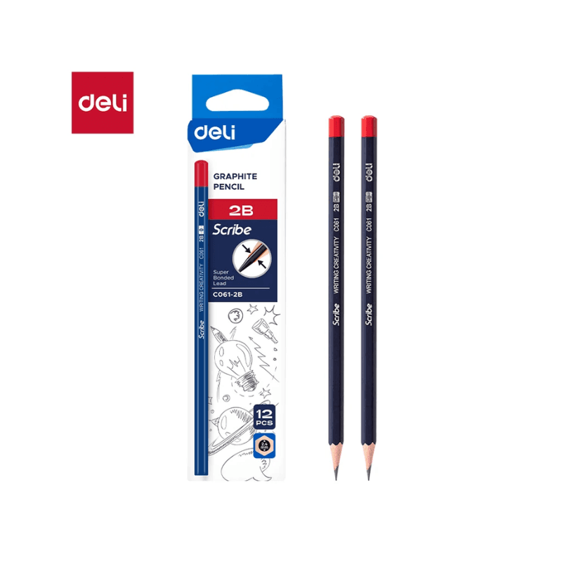 Deli EC061 2B Graphite Pencils – Blue, Pack Of 12 (1)