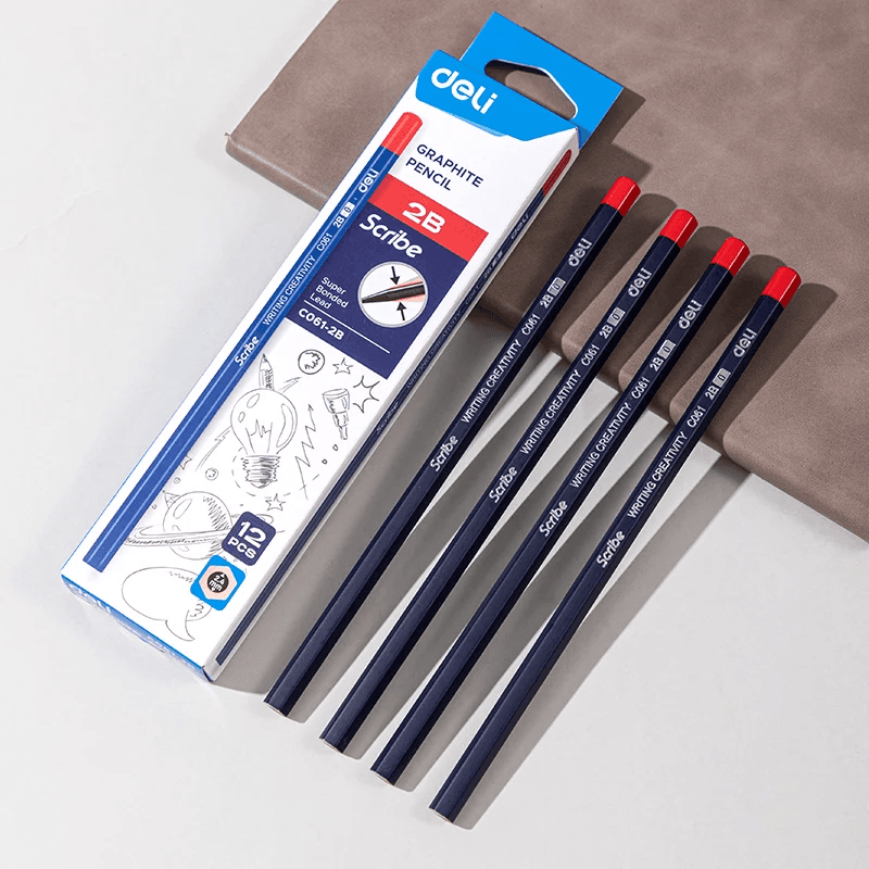 Deli EC061 2B Graphite Pencils – Blue, Pack Of 12 (2)