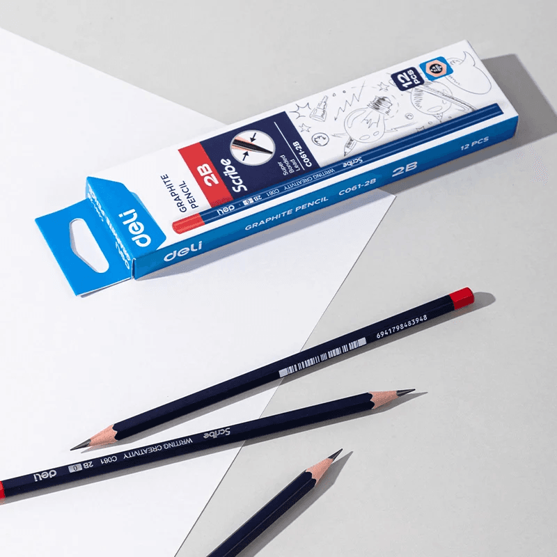 Deli EC061 2B Graphite Pencils – Blue, Pack Of 12 (5)