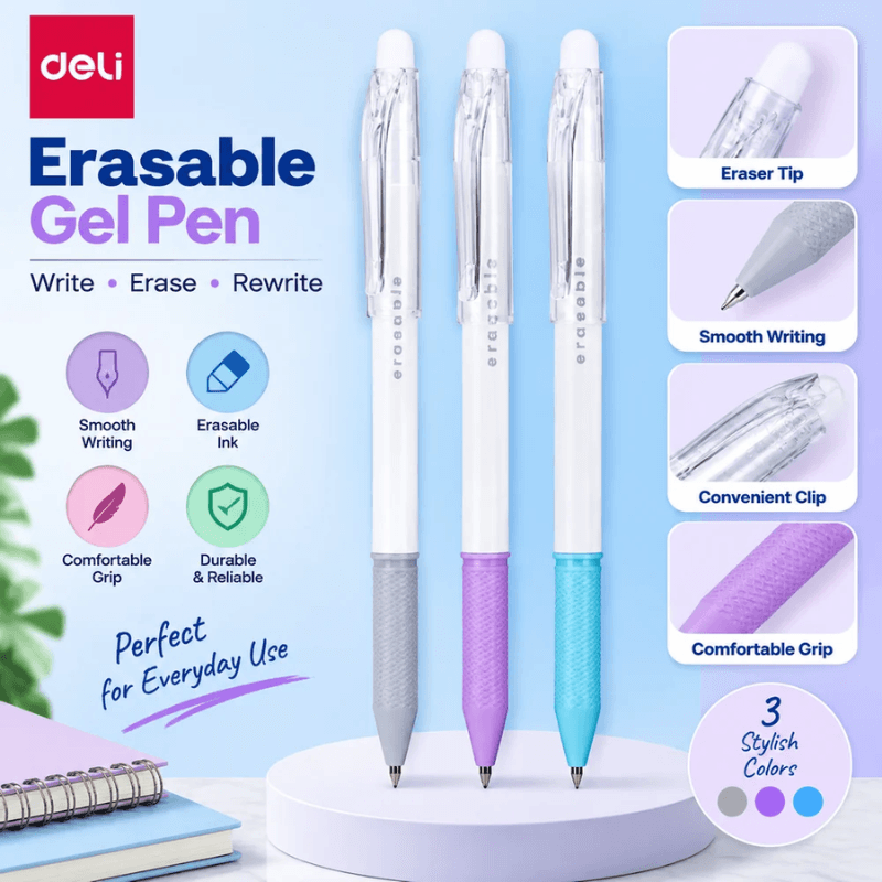 Deli Erasable Gel Pen 3 Pcs EG161 3AS (5)