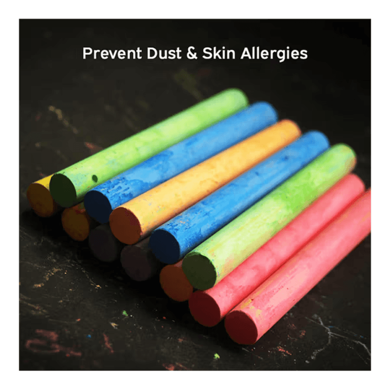 Doms 10 Shades Non Toxic Dustless Coloured Chalk Sticks (4)