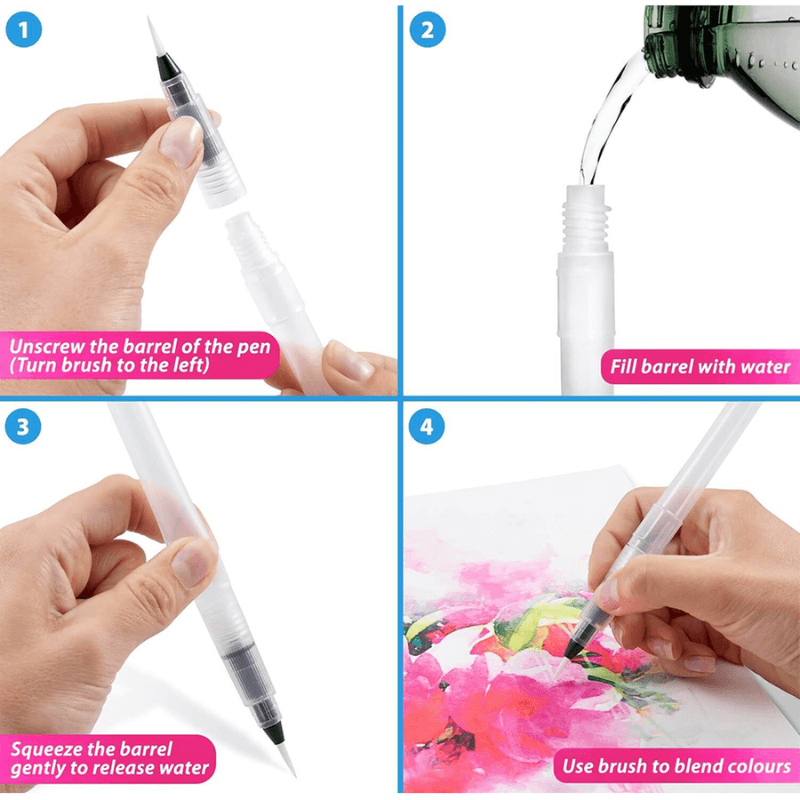 Keep Smiling Water Brush Pen Set Refillable Ink Pen 1Pc (5)