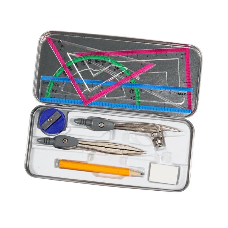 Max Geometry Set 9 Pieces Math Set With 2 Metal Compasses (2)