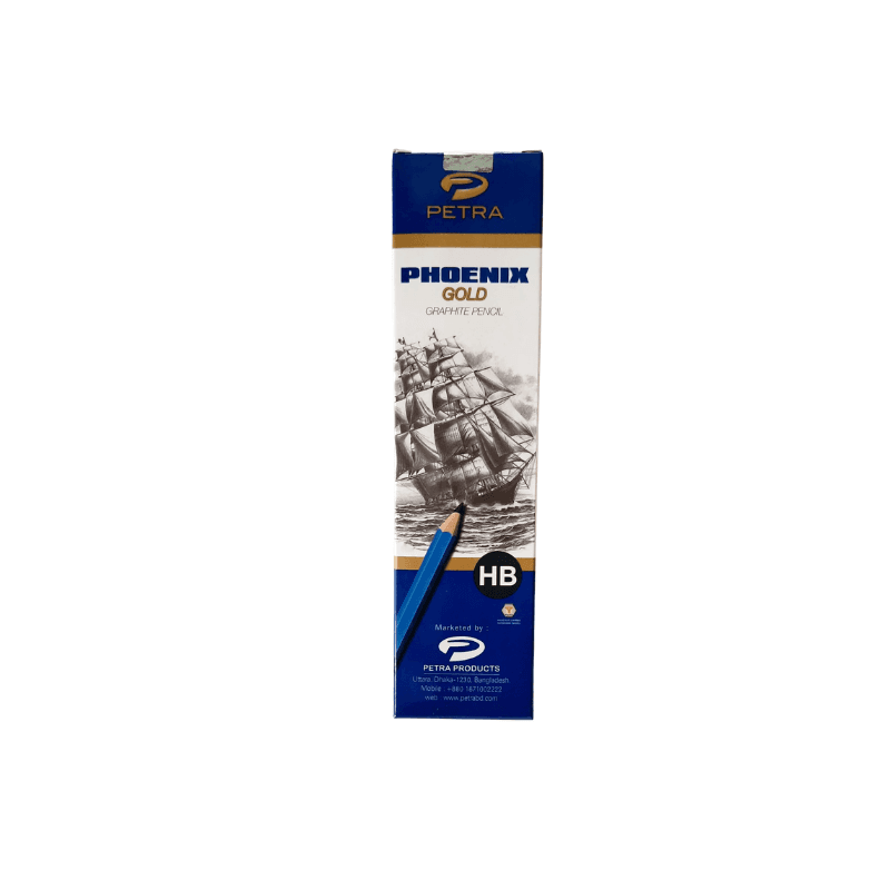 Petra Phoenix Gold Premium Graphite Pencils – HB, 2B, 4B, & 6B Pack Of 12 (1)