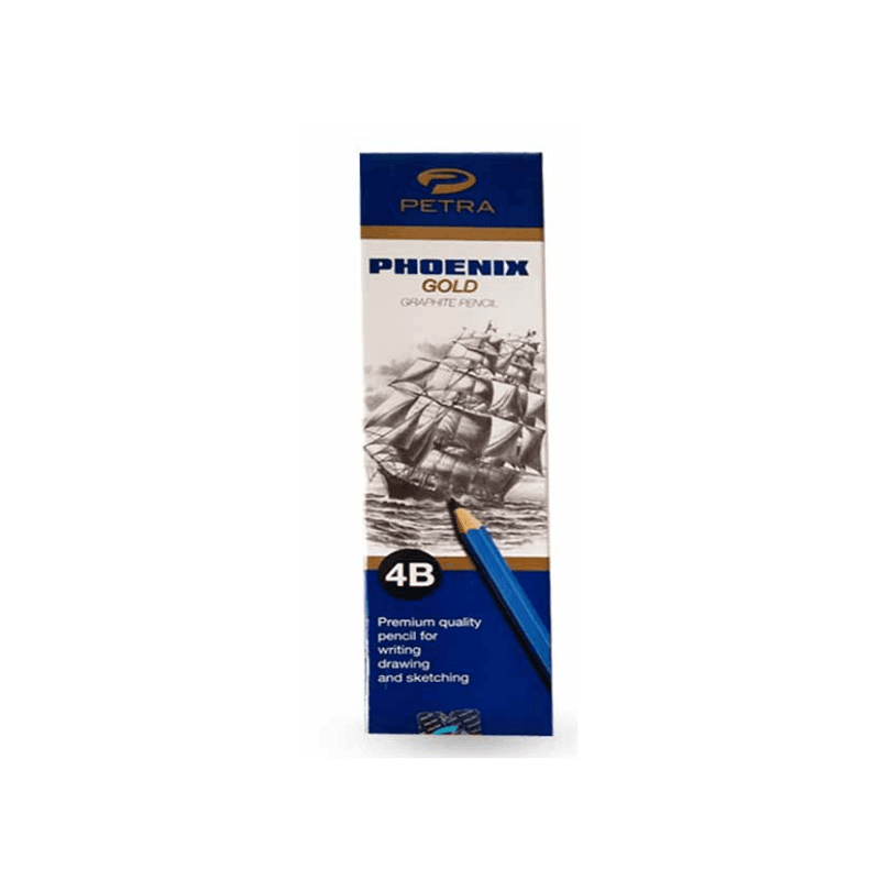 Petra Phoenix Gold Premium Graphite Pencils – HB, 2B, 4B, & 6B Pack Of 12 (3)