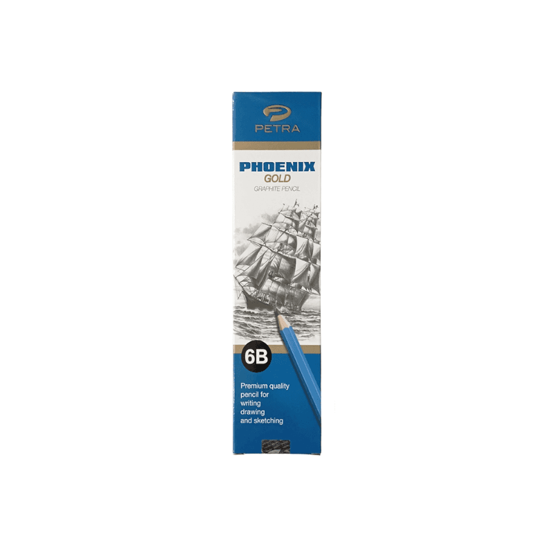 Petra Phoenix Gold Premium Graphite Pencils – HB, 2B, 4B, & 6B Pack Of 12 (4)