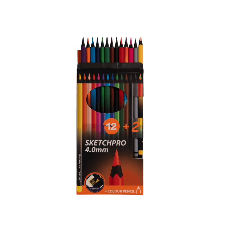 Sketchpro 12+2 4.0 Mm Color Pencil (10)