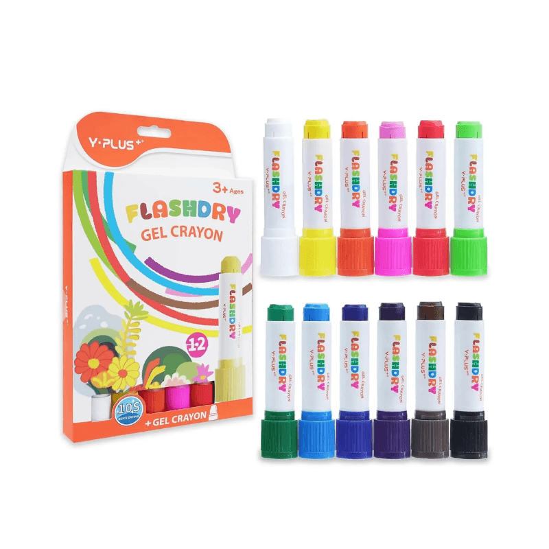 Y-Plus+ Flashdry Gel Crayon 12 Pcs